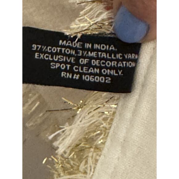 Max Studio Table Runner 16” X 90” Cream Animal Giraffe Print Stripe NWT - Picture 6 of 8